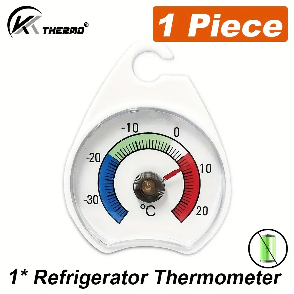 Kt Thermo Refrigerator Freezer Thermometer, -30°c to 20°c, Battery-Free, Color-Coded, Compact Design, Kitchen & Commercial Use