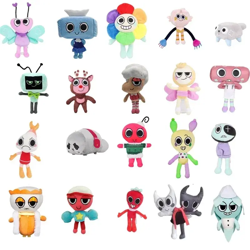 New Dandy's World 35cm Plush Cute Dandy World Scrap Stuffed Horror Game Goob Pebble Plushie Soft Pillow Doll Children Gifts Doll