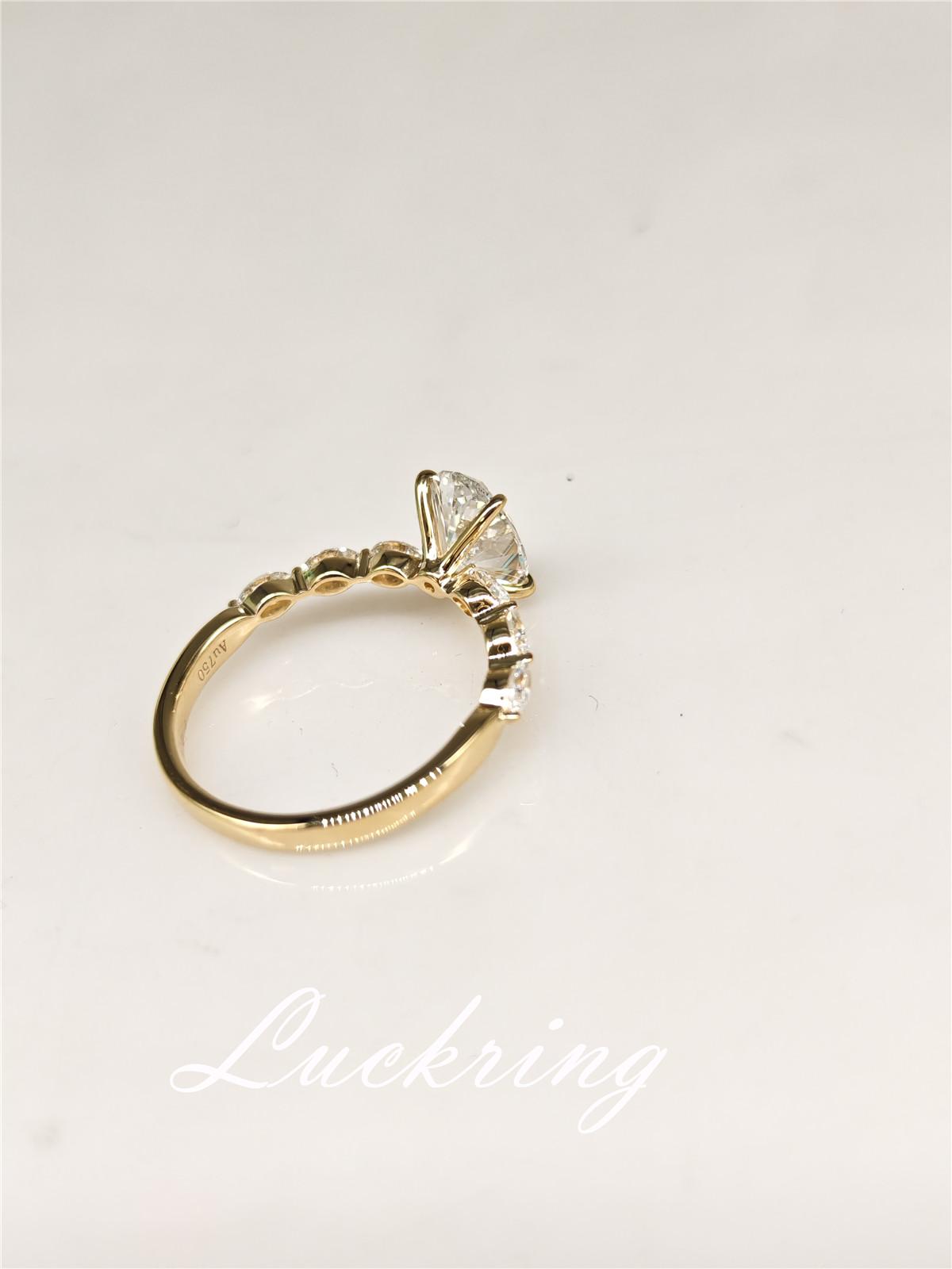 10K Solid Real gold Lab grown Diamond 4CT Oval IGI Diamond Ring Engagement ring Female MARQUISE 18K yellow gold wedding ring