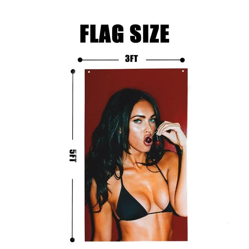 Flair Hub Megan Fox 3x5Ft Flag Tapestries Wall HangingCollege Dorm Wall Decor Room Flags Wall Art Poster Home Decor forBedroom Living Room Banne Decoration