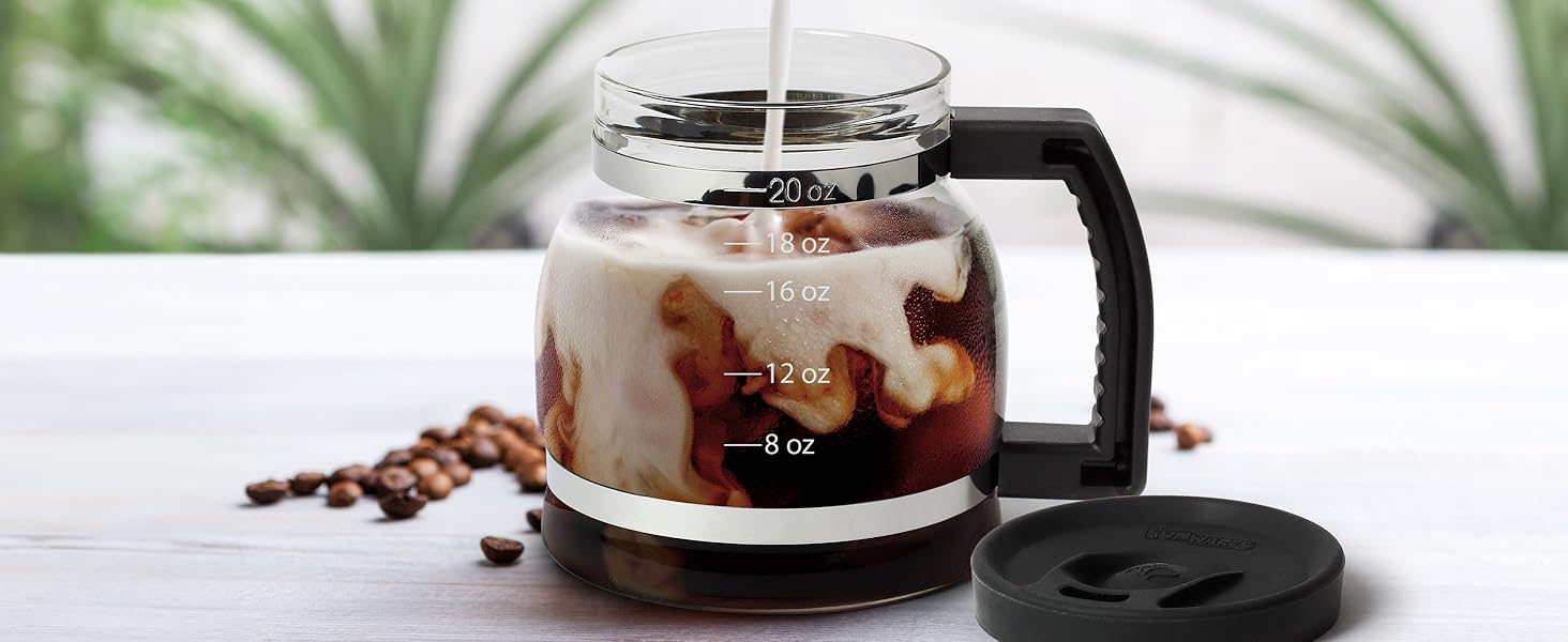 Tiny Brew Coffee Mug – 20oz Borosilicate Glass Diner Pot Mug with Spill-Proof Lid – Funny Novelty Gift for Coffee Lovers, Dads, Office, Travel & More