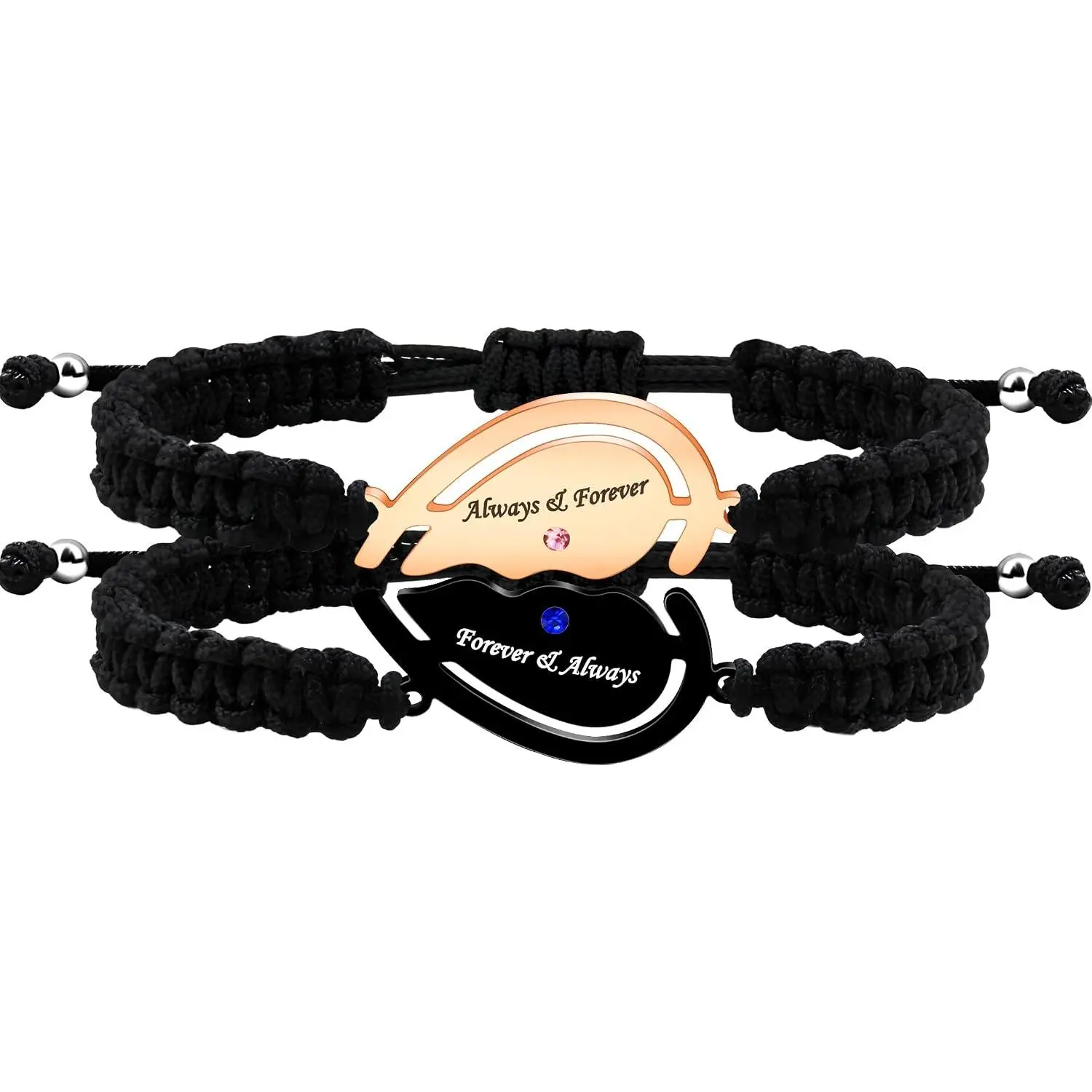 Couple Matching Puzzle Heart Bracelets -  Engraved His and Her Bracelets for Girlfriend Boyfriend Couples Birthday Valentine's Day Bracelets