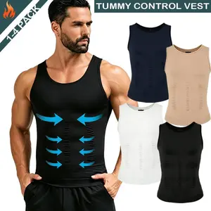 1/2/3 Pack Menswear Compression Breathable Undershirts Stretch Lightweight Sports Athletic Workout Tank Top Clothes Fabric Stretchable Sporty