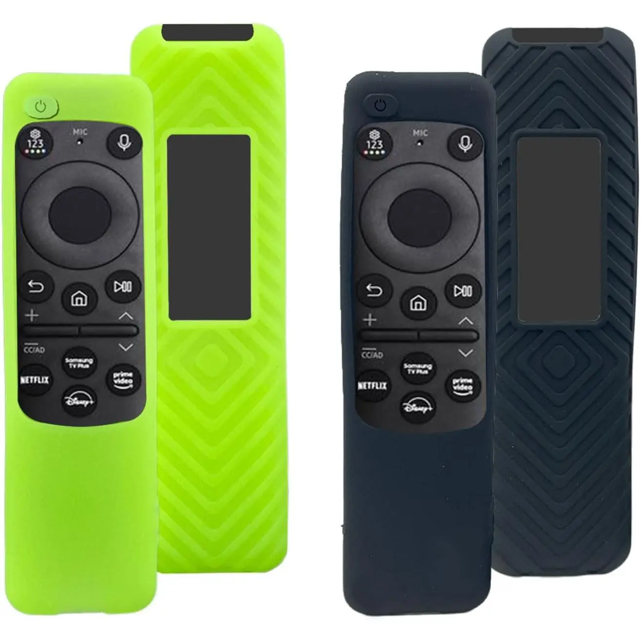 2-Pack TV Control Remote Cover for  BN59-01432A BN59-01432B,  Protective Cover for  Remote, Anti Slip Shockproof Protective Case with Lanyard, Night Green & Black