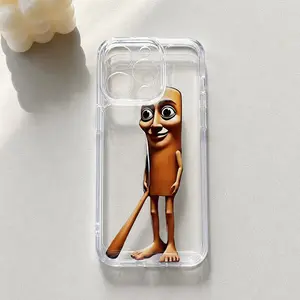 Luxury Fashion Cute Fun Cartoon Tung Tung Sahur Protective Phone Case, Transparent Tpu Soft Back Cover for Smartphone iPhone17 16e 16 15 14 13 12 11 Pro Max Max Plus Accessories Shockproof Phone Cover
