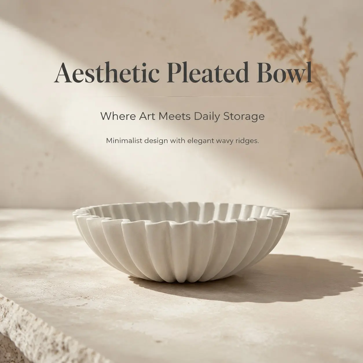Minimalist High-End Pleated Decorative Bowl, Elegant Texture Storage Tray, Living Room Desktop Fruit Jewelry Home Décor Ornament