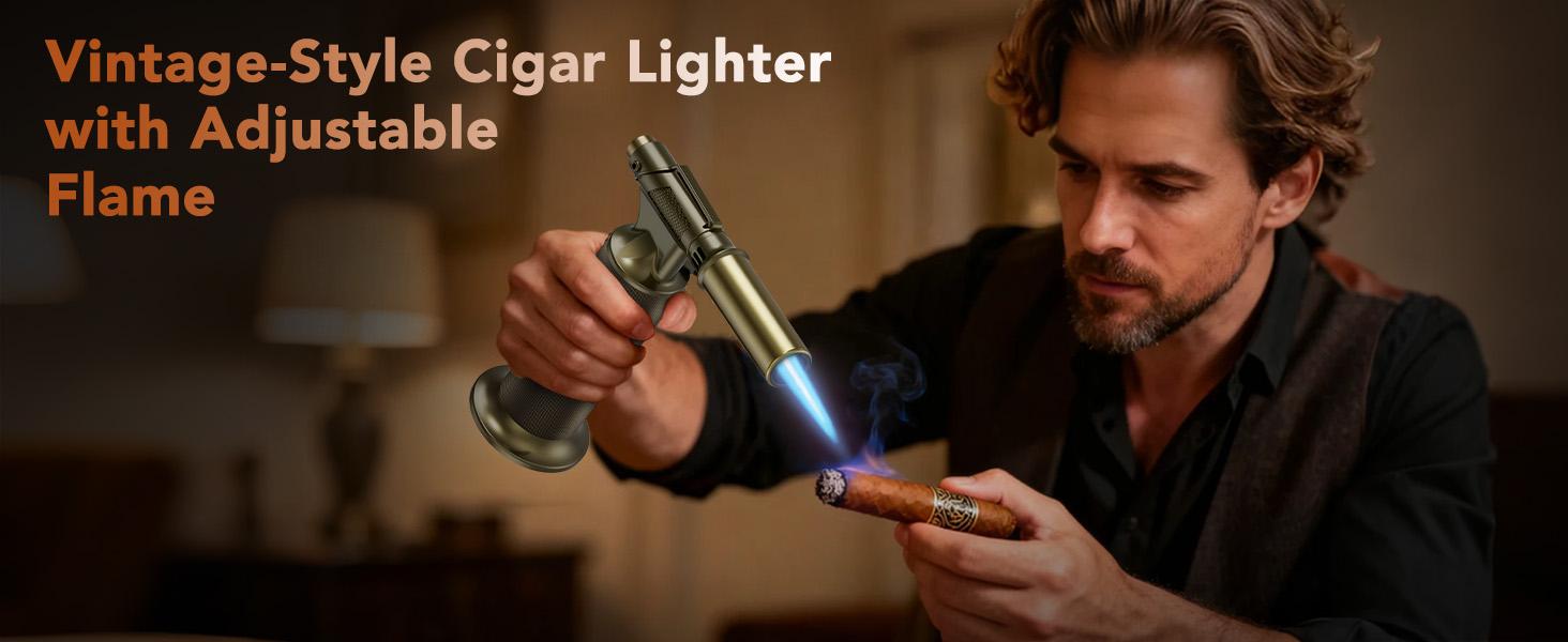 Butane,, Waterproof and Windproof Blow, Refillable & Lighter for Baking, Cooking, (Butane Gas not Included)