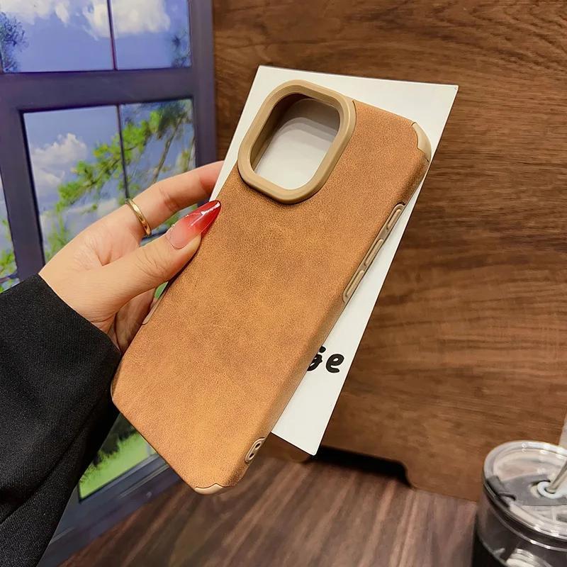 DarlingCase Vintage Lambskin Suede iPhone 17 Pro Max Case, Matte Faux Leather Shockproof Cover – Soft Touch, Retro Luxe Feel, Built for Everyday Style