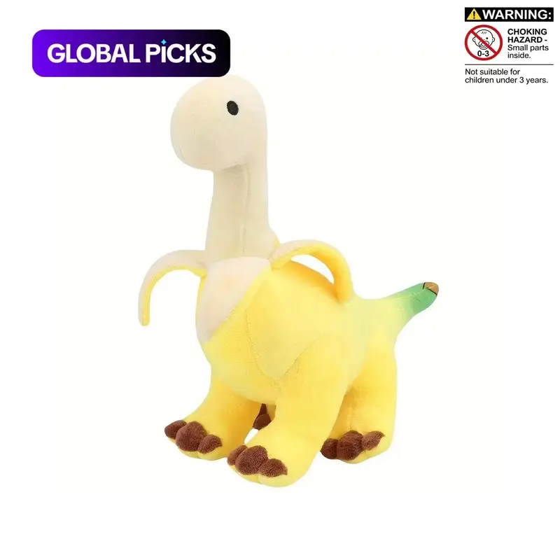Cute Banana Brontosaurus Design Plush Toy, Soft Stuffed Animal Plushie, Cartoon Banana Soft Dragon Doll, Home Decoration Gift, Soft Cuddly Gift, Stuffed Animal Gifts