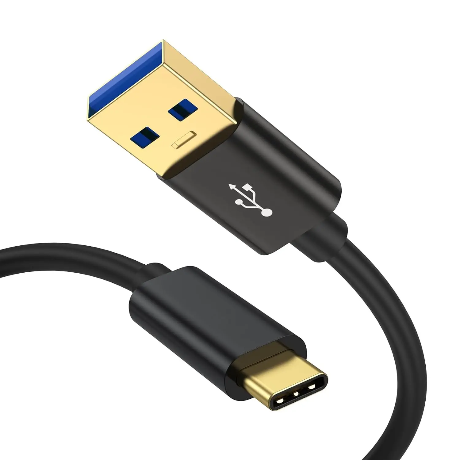 USB C to USB A  1FT, Type C to USB 3.1 USB 3.2 Gen2 10Gbps USB A to C Data ,  Cord 3A for USB-C External SSD MacBook Pro iPad, Galaxy S24/S23+,  16/15, Black