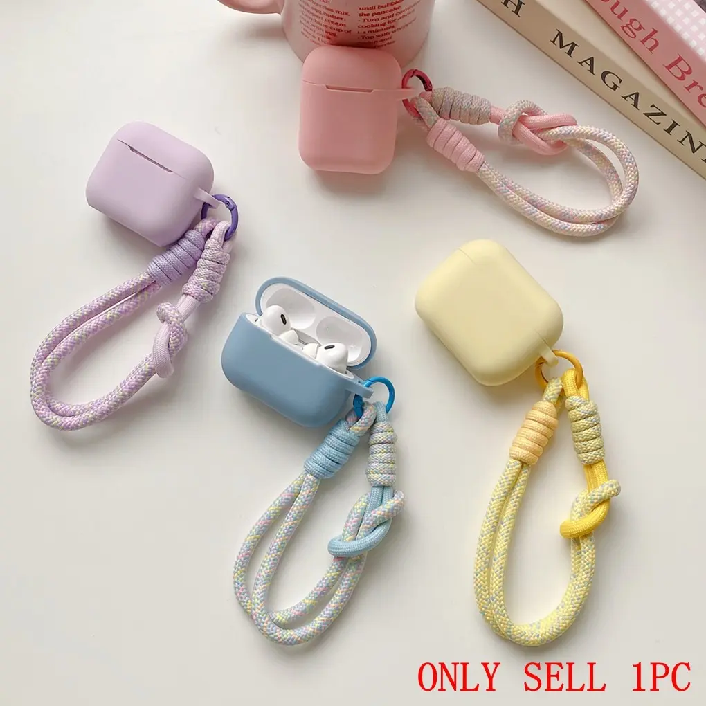 Macaron Color Silicone AirPods Case, Soft Matte Shockproof Cover, Compatible with AirPods 1-5 Pro, Cute Couples Earphone Protector