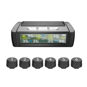 T11 High-Accuracy Tire Pressure Monitoring System (TPMS) for Cars SUVs MPVs – Dual Display, Portable Mini Design 0-5 Bar (0-72.5 PSI) External Sensors with 4/6 Wheel black color Support Accessories(T1