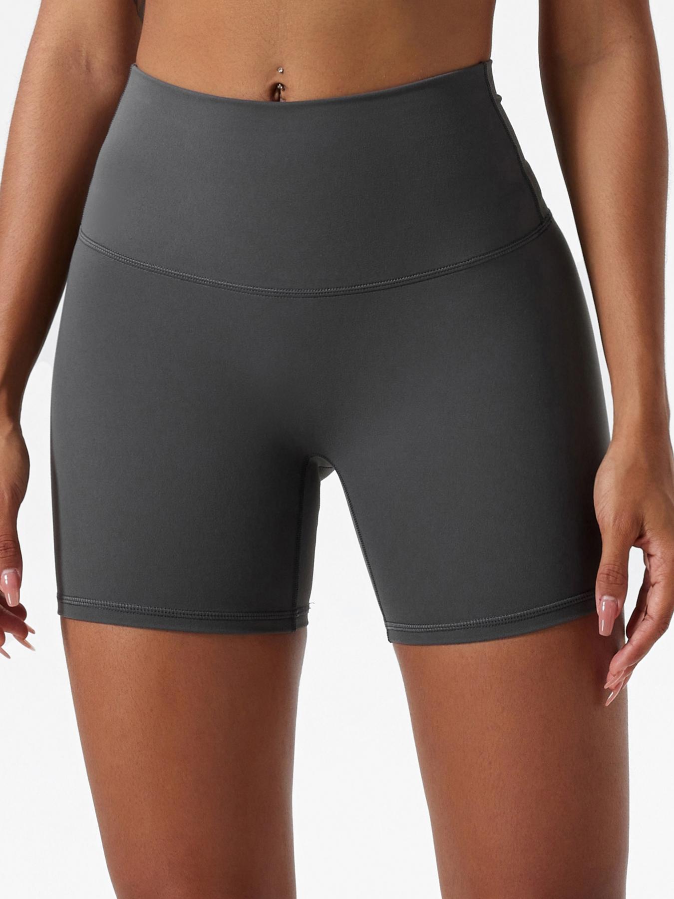 Women's Plain High Waist Skinny Sports Shorts, Gym Shorts, Sporty Wide-Waistband High-Stretch Shorts, Skinny Workout Shorts, Ladies' Sportswear for Indoor Outdoor Wear