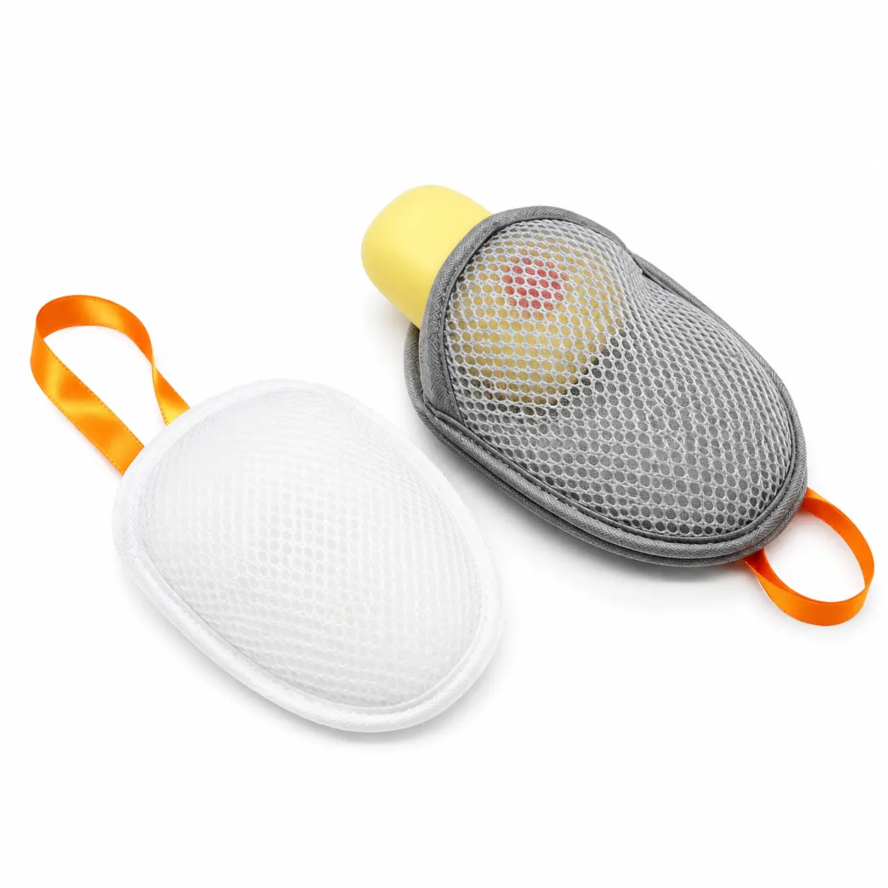 4-Piece Premium Polyethylene Mesh Soap Bag Set with Dual-Texture Lathering Sponge for Gentle Exfoliation, Ideal for Daily Bathing, Travel, Gym, Camping, and Outdoor Activities