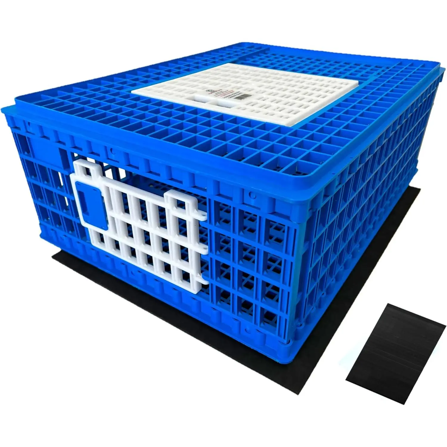 Poultry Carrier Crate 3 Doors with a Mess-Free Protective Pad, Durable Poultry Transport Cage for Chickens, Quail, Birds, Rabbits, Ducks
