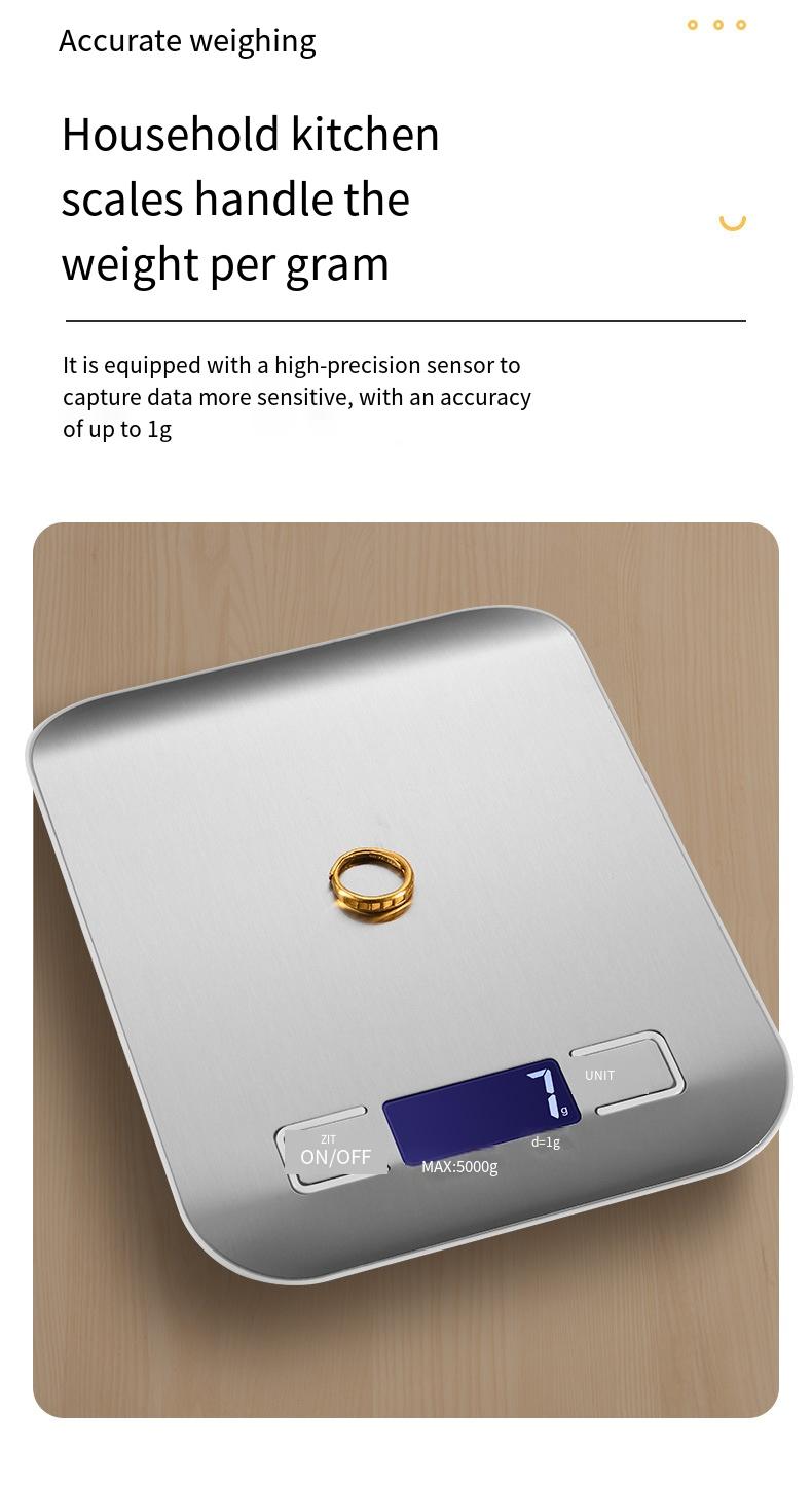 5kg/1g Multifunction Electric Digital Kitchen Food Scale LCD Display, High Precise Waterproff Measuring Scale Stainless Steel 5kg/1g Multifunction Electric Digital Kitchen Food Scale LCD Display, High Precise Waterproff Measuring Scale Stainless Steel