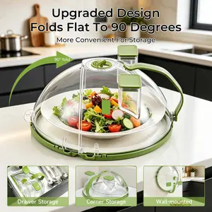 Uforu Foldable Microwave Splatter Cover, 10 Inch Clear Vented Lid with Handle, Anti-Splatter for Moisture-Rich Heating, Kitchen Gadget