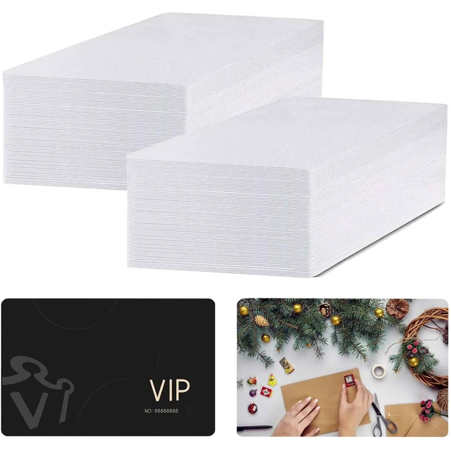50 Pcs Sublimation Blank Business Cards - Custom Transfer Any Picture & Text from Computer, 86 x 54 mm (0.24mm Thickness)Gift