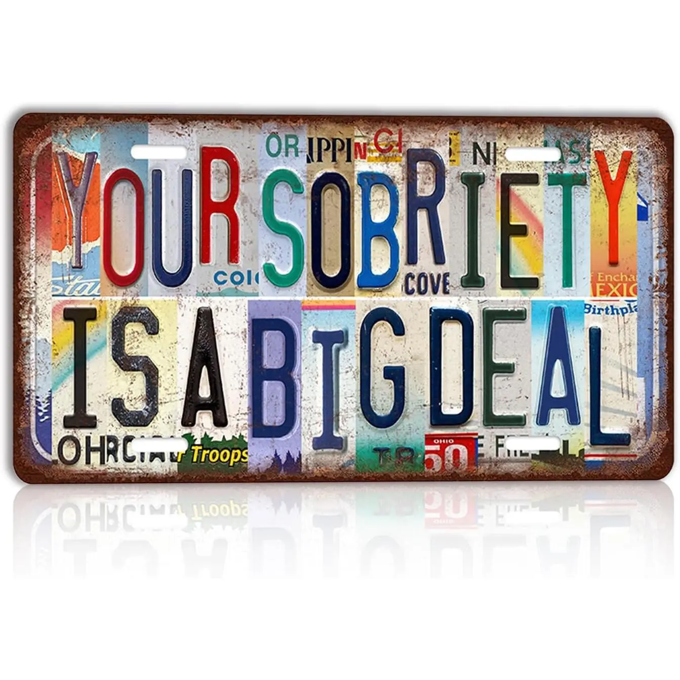 12x18 inch Vintage Sober Message Rectangular Metal Tin Sign Plaque plate-g-01, Retro Garage Wall Decor, Indoor-Outdoor Home Gift, Man Cave Gift