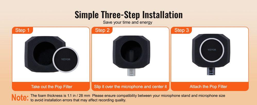 VEVOR Microphone Isolation Ball, High-Density Acoustic Foam, Windscreen Isolation Shield with Dual-Layered Pop Filter, for φ1.57 to 2.36 in Microphones Vocal Isolation Booth Noise Reflection Reduction VEVOR Microphone Isolation Ball, High-Density Acoustic Foam, Windscreen Isolation Shield with Dual-Layered Pop Filter, for φ1.57 to 2.36 in Microphones Vocal Isolation Booth Noise Reflection Reduction