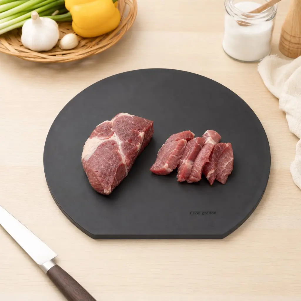 Thick Silicone Tpu Cutting Board Mats for Kitchen, Flexible Rubber Chopping Boards, Anti-Slip Semicircle Cutting Mats, BPA Free Dishwasher Safe