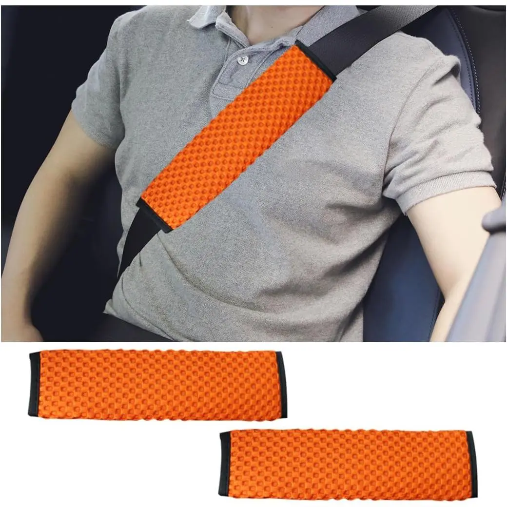 2 count  Seat Belt Covers, Mesh  Seatbelt  Strap Protector, Breathable Auto Seat Belt Pads Cover, Harness Cushion for Comfortable Driving, Automotive Accessories (Orange)