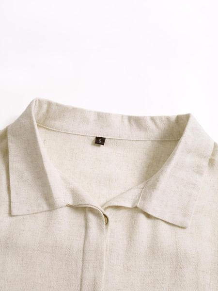 Women's Cotton Linen Short Sleeve Shirt and Long Pants Set, Relaxed Fit and Casual Style for Everyday Comfort