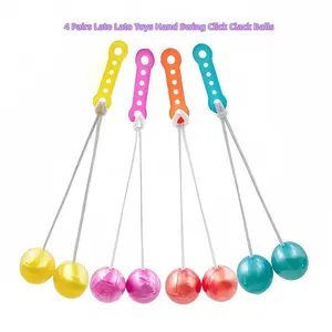 4 Pcs Lato Lato Toys, Hand Swing Click Clack Balls, Stress Relief Fidget Toy for Kids & Adults, Classroom Rewards, Office Leisure, Novelty Toys