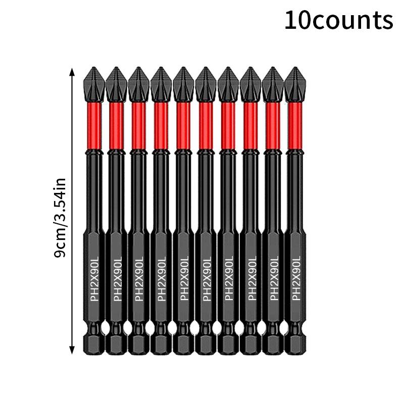 Magnetic Phillips Screwdriver Set, High Hardness Anti-Slip Heads, Replaceable Screwdriver Bits, Fits Electric & Manual Drills, Hardware Tools, Impact Drill Bits Kit with Tool Box
