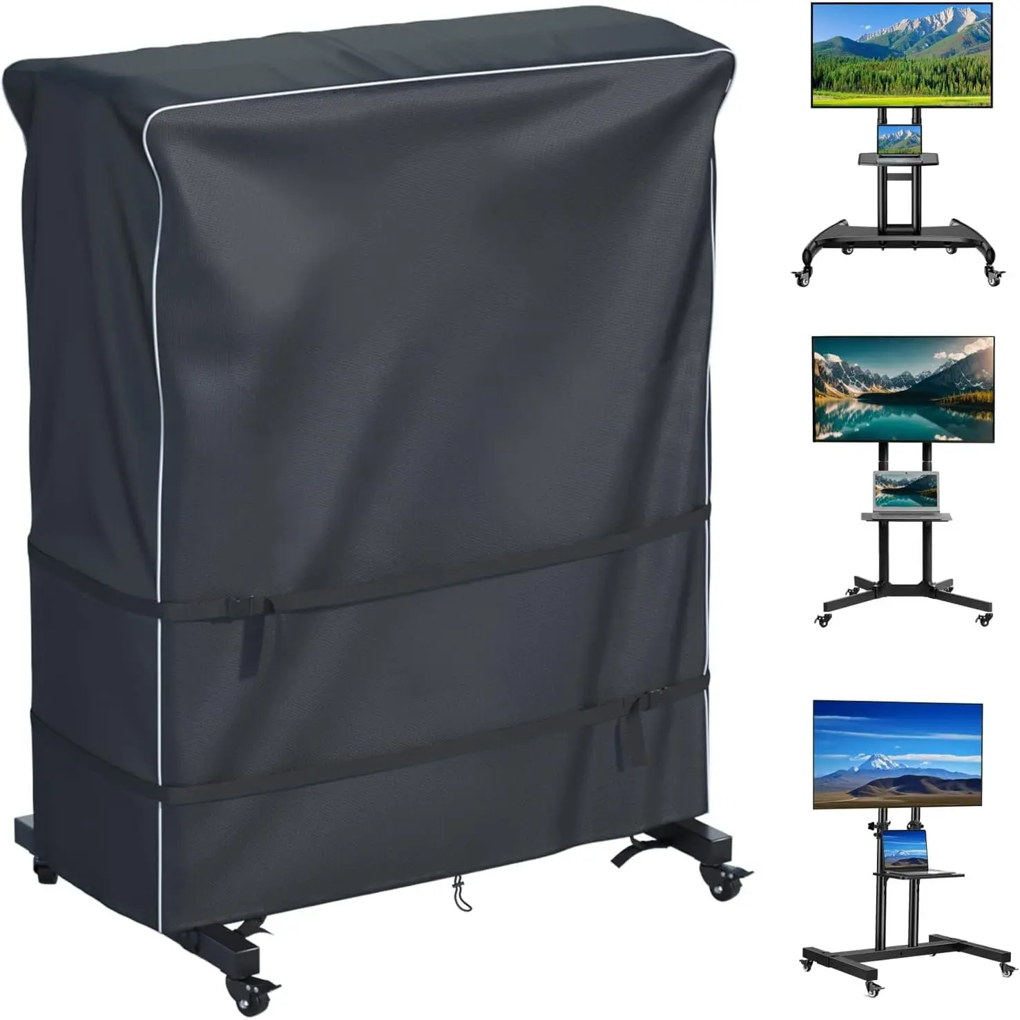 45-50 inch outdoor TV trolley cover, courtyard TV cover, Oxford fabric  and , triple windproof design, compatible with rolling/mobile stand