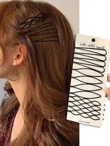 12-Piece Women's Wave Hair Clips, Matte Metal Material, Daily Commute Versatile Hair Styling Tool, Fringe Organizer