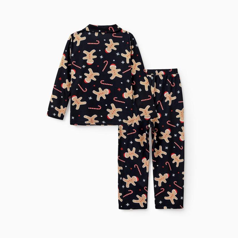 PatPat Christmas Pajamas Soft & Stretchy Family Matching  Long Sleeve Sets Gingerbread Patterned Sleepwear for Women Men Couples Adult Kids,Cute Pajama,Cozy Pajamas ,Flame Resistant,autumntok,wintertok,BFCM Early Bird