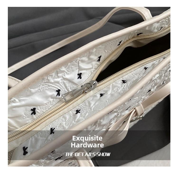 Casual Large Capacity Heart Shaped Butterfly Knot Single Shoulder Bag Trendy Commuter Tote Bag Urban Minimalist Style 2025 Au...