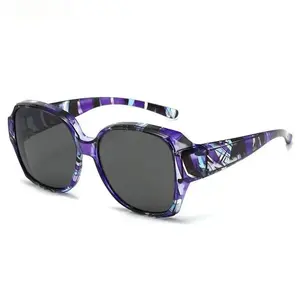 Women Fit Over Polarized Sunglasses, Wraparound UV400 Anti-Glare Shades Wear Over Prescription Glasses, Lightweight Driving Glasses for Travel Walking Beach Summer Vacation Outfits