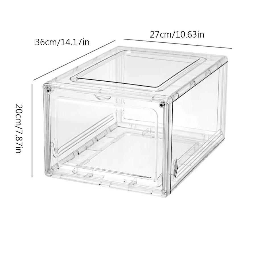 High Transparent Pet Shoe Storage Box, Stackable Sneaker Display Case, Thickened Plastic Shoe Organizer for Home & Collection