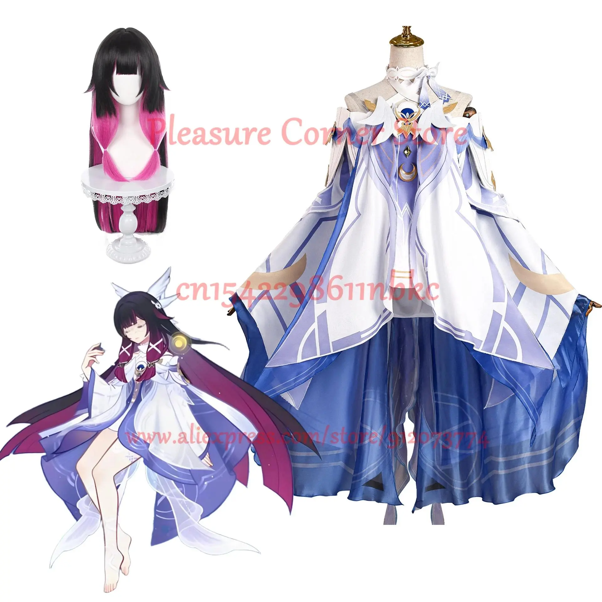 In Stock Genshin Impact Damselette Columbina Full Set Cosplay Costume Uniform Outfits for Cosplay Enthusiasts