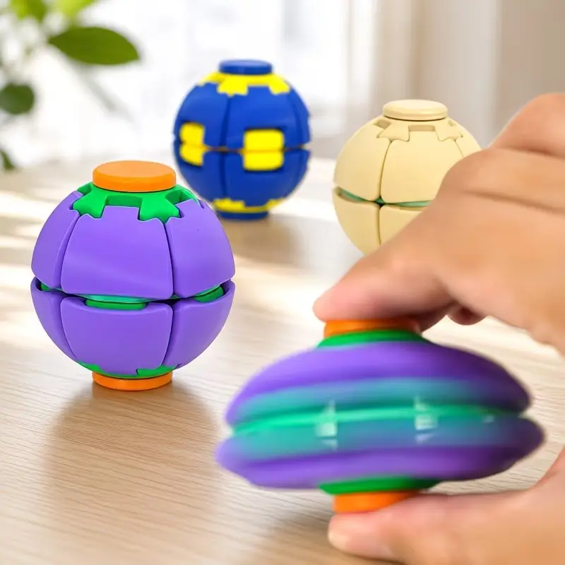 3D Printing Rotating Gyroscope Decompression Ball, Creative Fingertip Toy for Boredom Relief, Best Gift for Family and Friends, Random Color