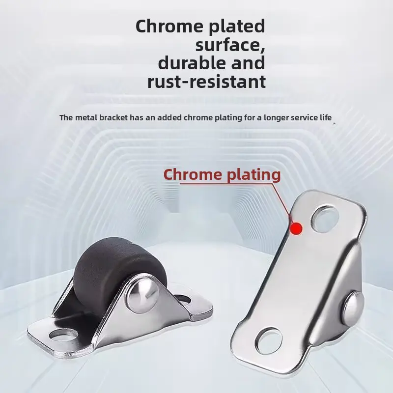 0.5 Inch Mini Silent Rubber Fixed Casters, Small Quiet Wheels for Drawers, Entry Doors, Shoe Cabinets and Home Furniture