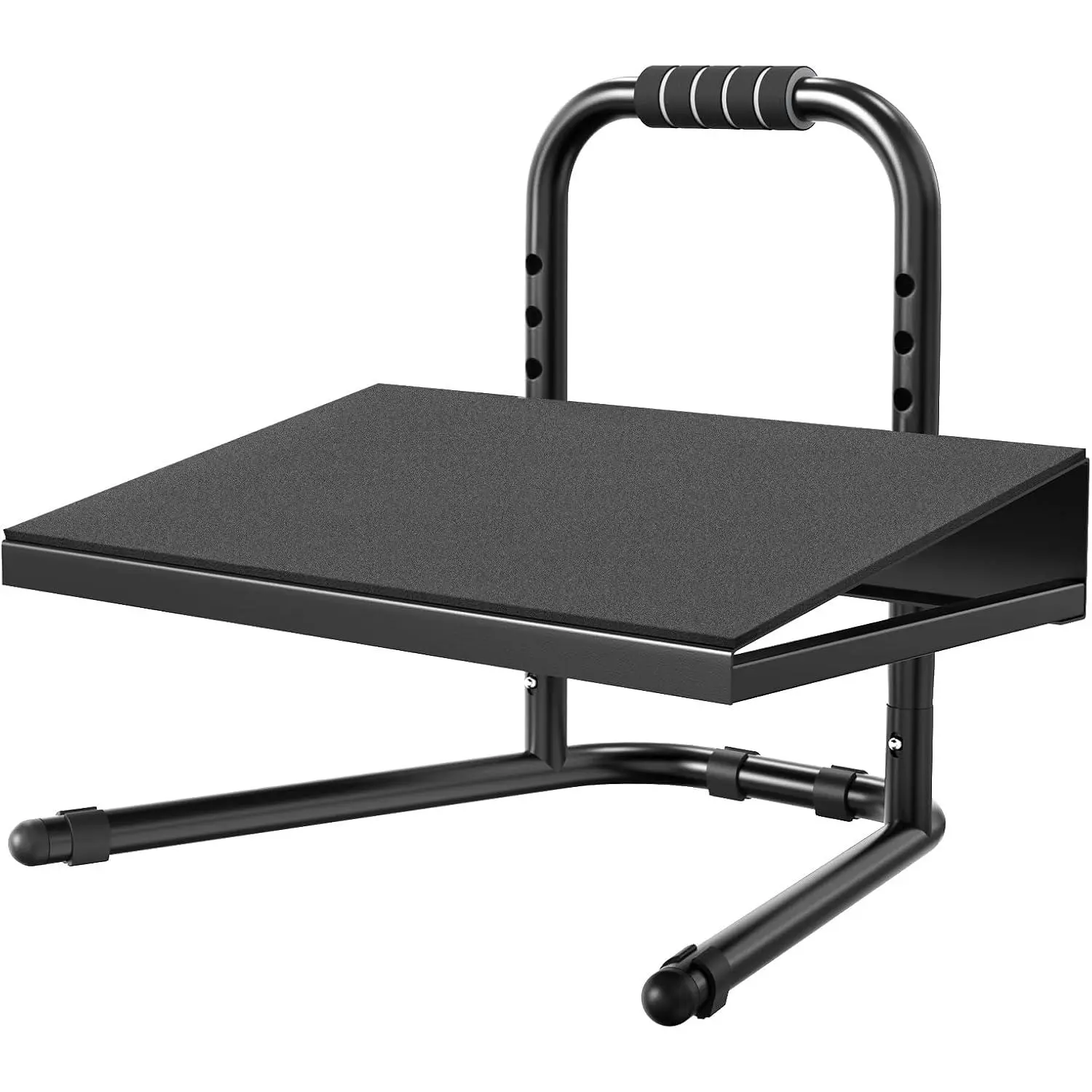 Height Adjustable Foot Rest -  Platform for Standing and Sitting,  Under Desk Footrest with Non-Slip Surface, 6 Height Settings, Sturdy Metal Frame, Easy Assembly, Black