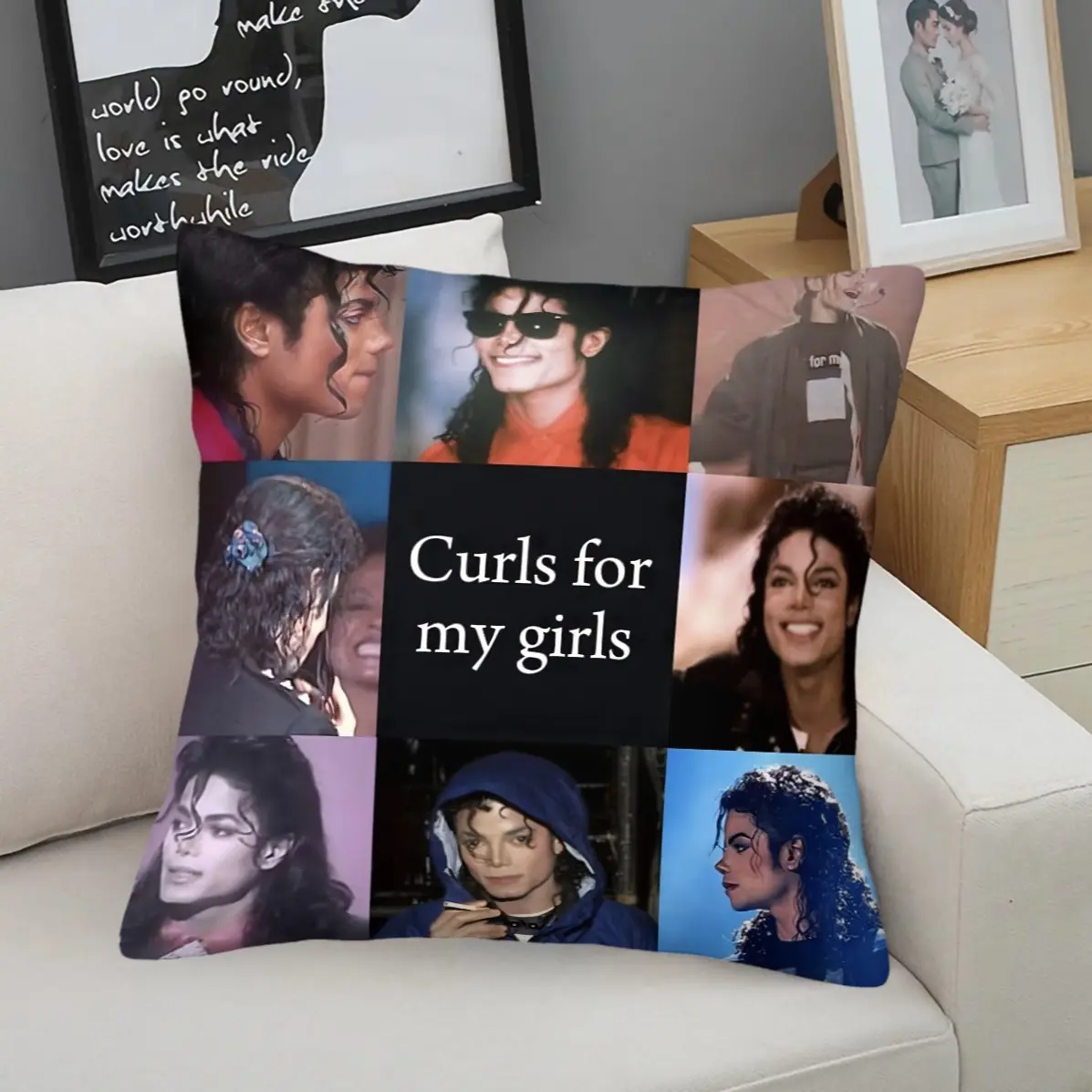 45x45cm Michael Jackson Sweet Cool Portrait Throw Pillow, Machine Washable HD Print, Soft Plush Filling, Sofa Decor Cushion For MJ Fans (Insert Included)