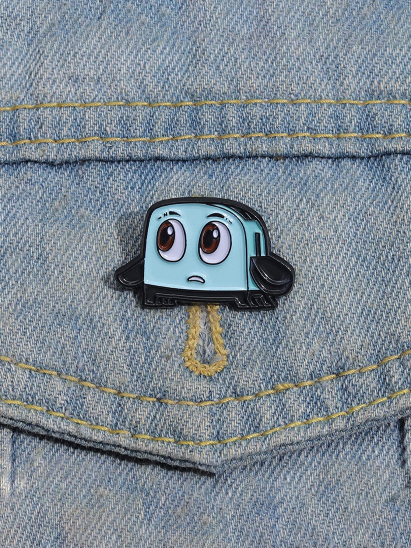 Cute Cartoon Bread Machine Design Brooch, Fashion Brooch for Daily Clothing Decor,  Enamel Pin Suitable for Backpacks, Jeans, Scarves, Hats Decoration, Fashion Accessory, Hat Pins, Alloy Brooch Pin