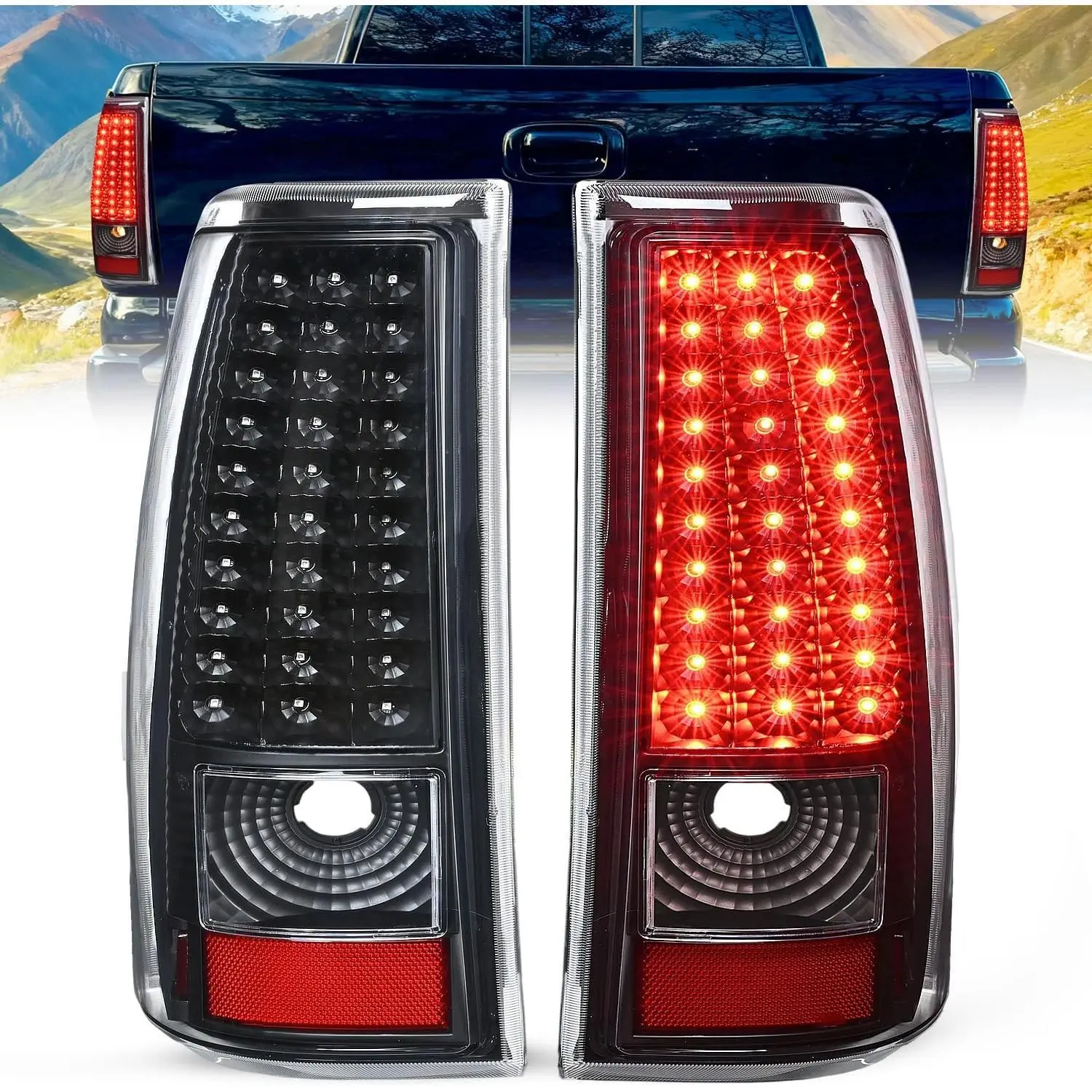 Nilight LED Tail Light Assembly Upgrade with Silicon Seal for 2003-2006 Chevy Silverado 1500/1500HD/2500/2500HD/3500, 2007 Chevrolet Classic - Incandescent Upg., DOT-Certified Safe, Fleetside Fit, High-Impact Chevy Silverado Accessories, Rear Brake Lamps