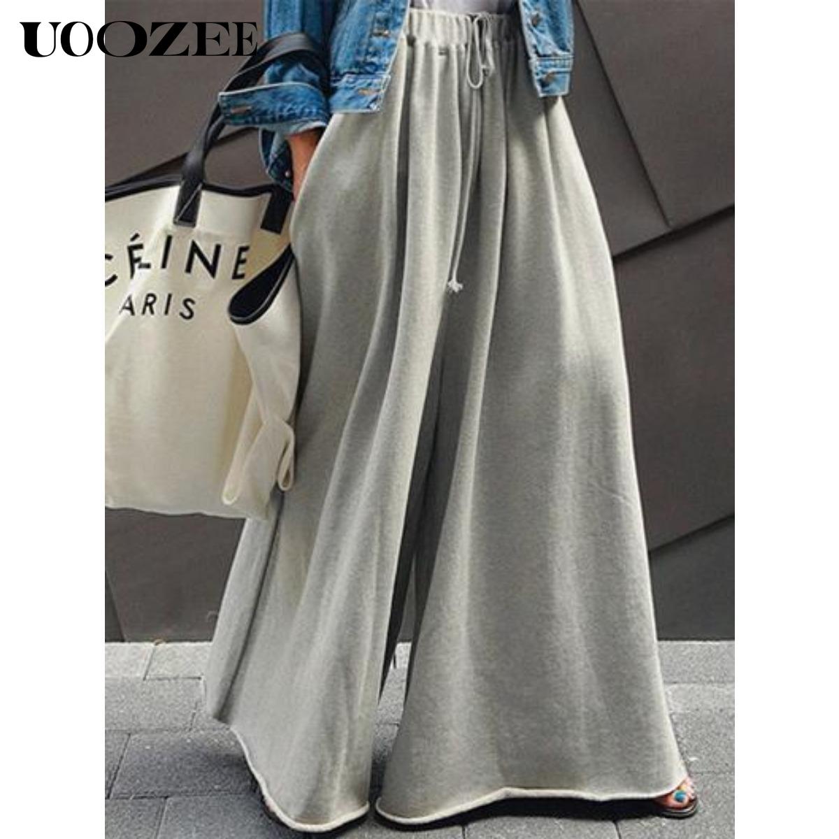 UOOZEE Women's  -Leg Solid Color Pants - Simple and comfortable, no sense of restraint, suitable for casual daily wear, home, easy party  trouser casual loose Womenswear Bottom