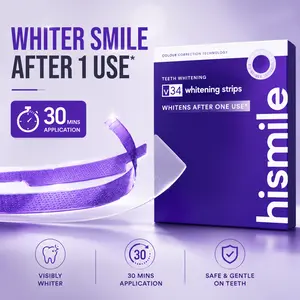 Hismile V34 Whitening Strips，ACTUALLY Removes Stains，Formula for Sensitive Teeth Teeth Stain Cleaner Teeth Brightening Booster