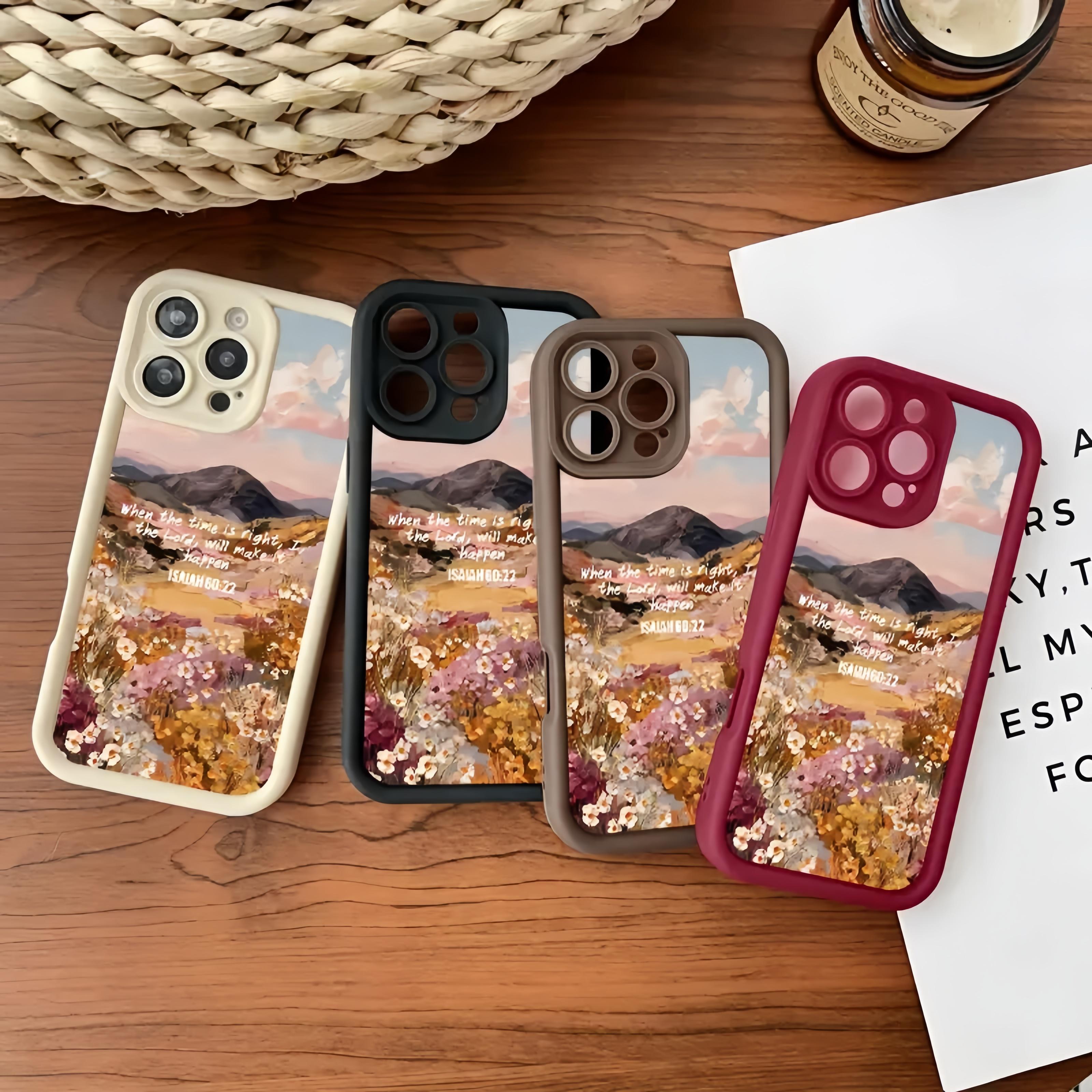 Wildflower Verse Soft TPU Case for iPhone 11-17/ProMax/X/XS/XSMax - Slim Fit, 1.2mm Raised Lips, Non-Slip, Durable Silicone, Shockproof Protection