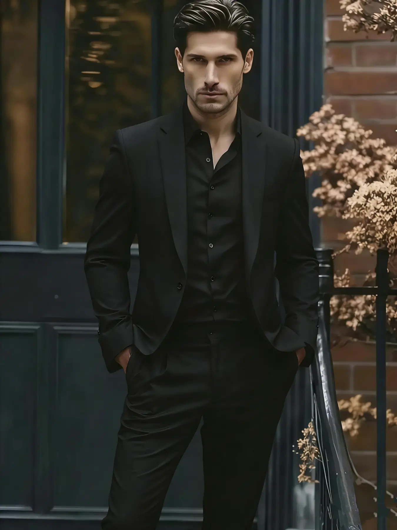 2pcs Men's Trendy Blazer Suit Set, Jacket And Trousers, All-Match Formal Outfit for Wedding, Party And Celebration, Formal Wear