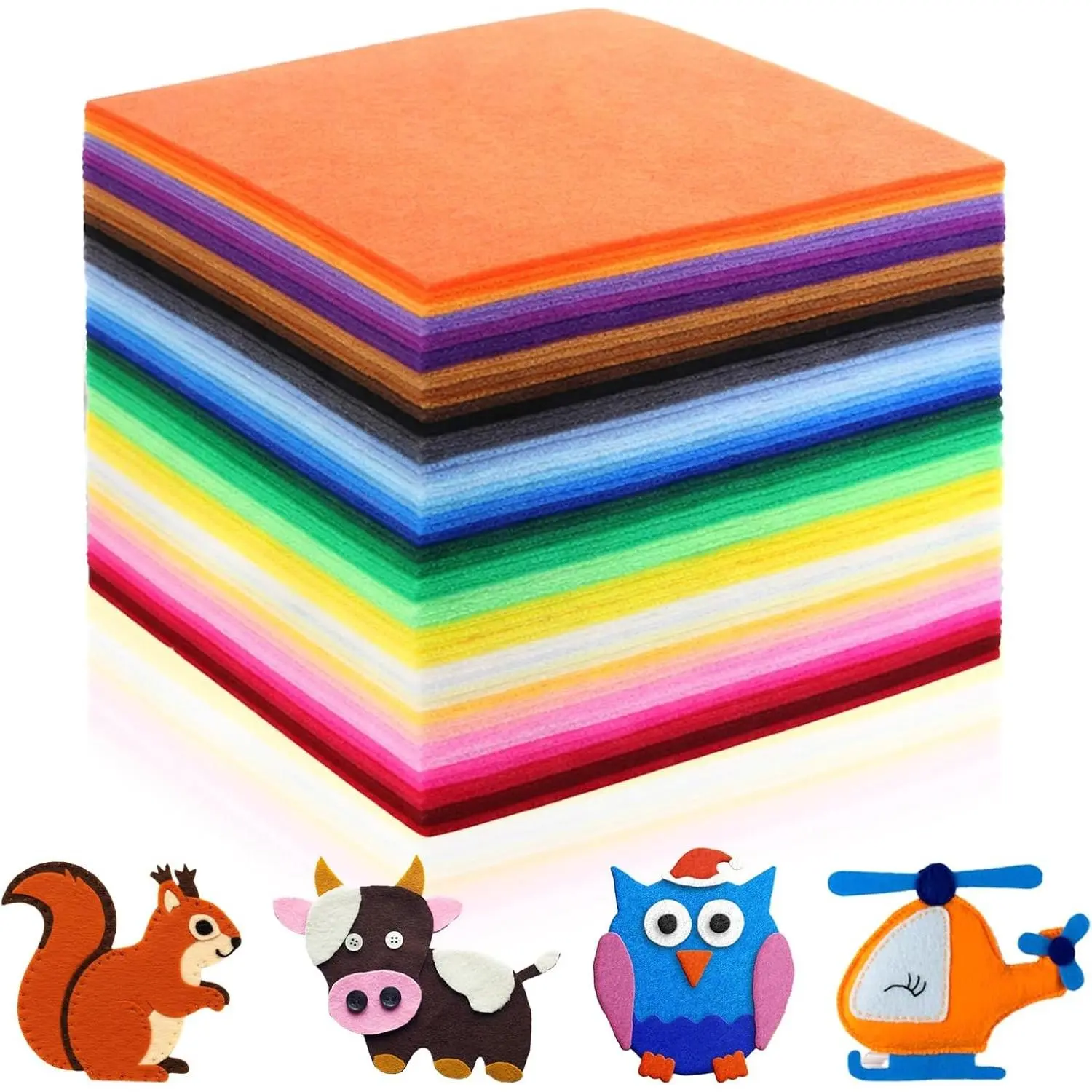 120 Pcs 8 x 8 Inch Felt Sheets, 40 Assorted Colors, 1mm Thick Soft Felt Fabric Squares for DIY Craft, Sewing, Patchwork & DecorationGift