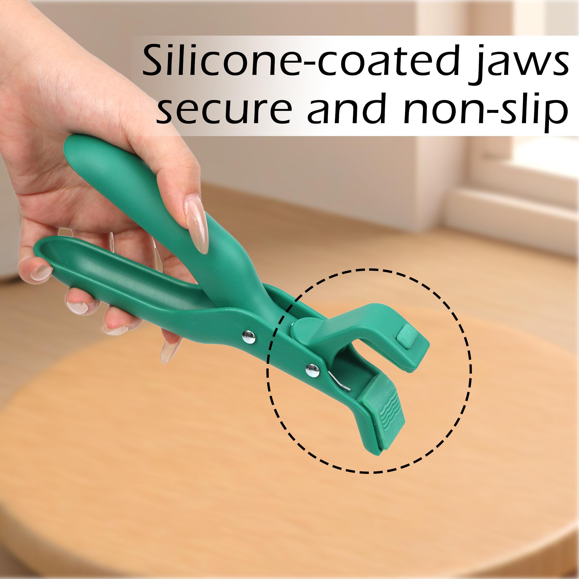 2 Counts Hot Plate Gripper Multi-Purpose Anti-Scald Tool for Bowls Plates Pans Serving as Holder Clip Tongs Clamp in Kitchen Red & Green L76