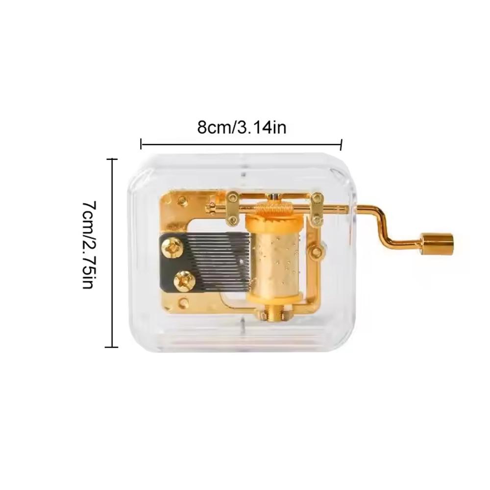 1PC Creative Gift Valentine'S Day Graduation Gift Gold-Plated Hand-Cranked Music Box Music Bell Music Box Movement
