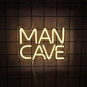 Men's Cave Neon Sign, Game Room Wall Decor, USB Powered, Perfect Gift for Boys, Gamers, Teens, Sons, Nephews, Grandsons, Garage, Home Bar